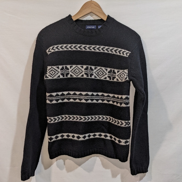 100% Lambswool Structure Neutral Patterned Ski Sweater/Sweatshirt Size S… - Picture 5 of 9